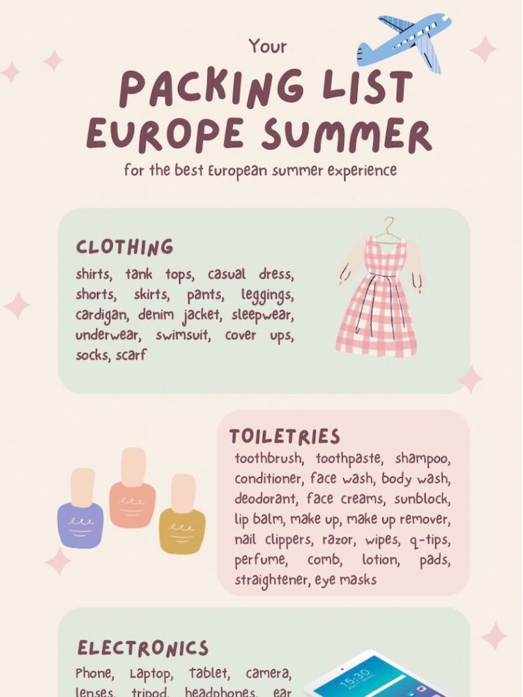 Packing List for Europe in Summer