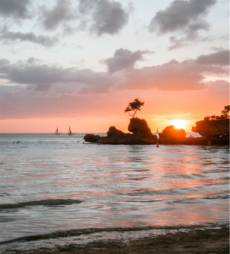 White Beach in Boracay in Aklan, Philippines