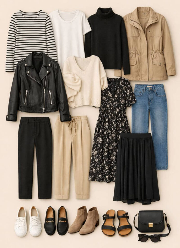 travel capsule wardrobe for spring in Europe