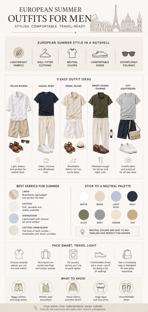 European summer outfits for men