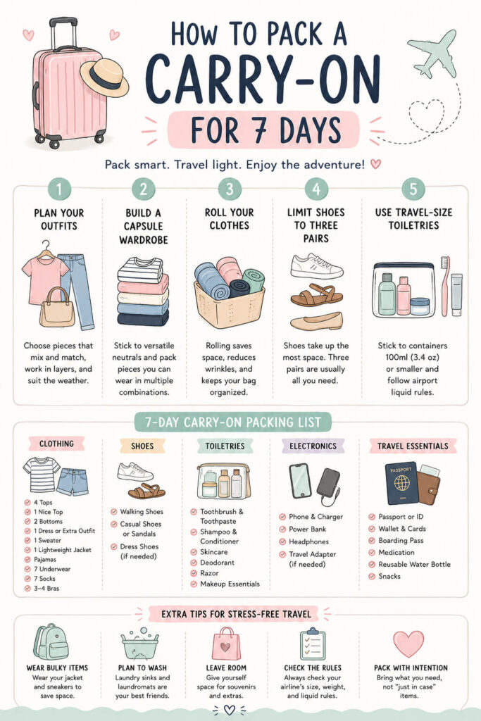 how to pack a carry on for 7 days