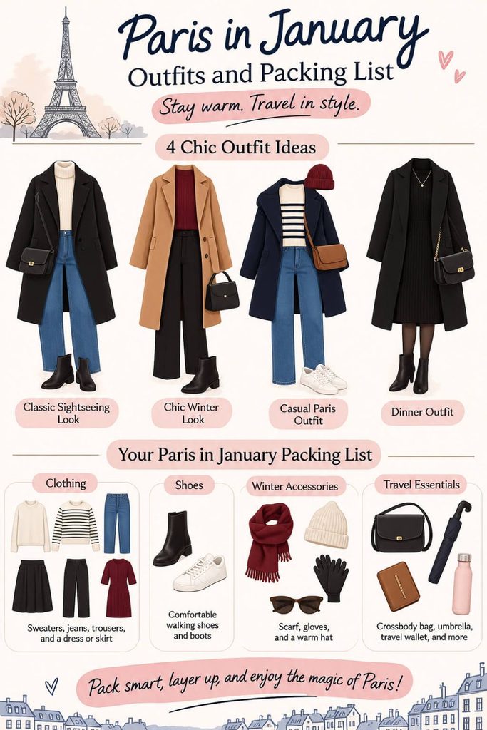 paris in january outfits and packing list